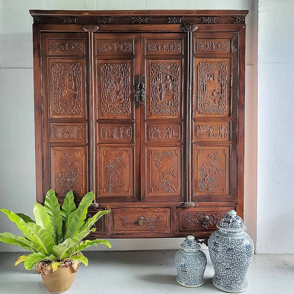 Antique Zhejiang Four Door Cabinet — East Inspirations Antiques